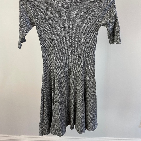 Mockneck Grey Flare Mini Dress - Picture 2 of 3